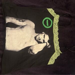 Eye Candy Black and Green Graphic Tank Top